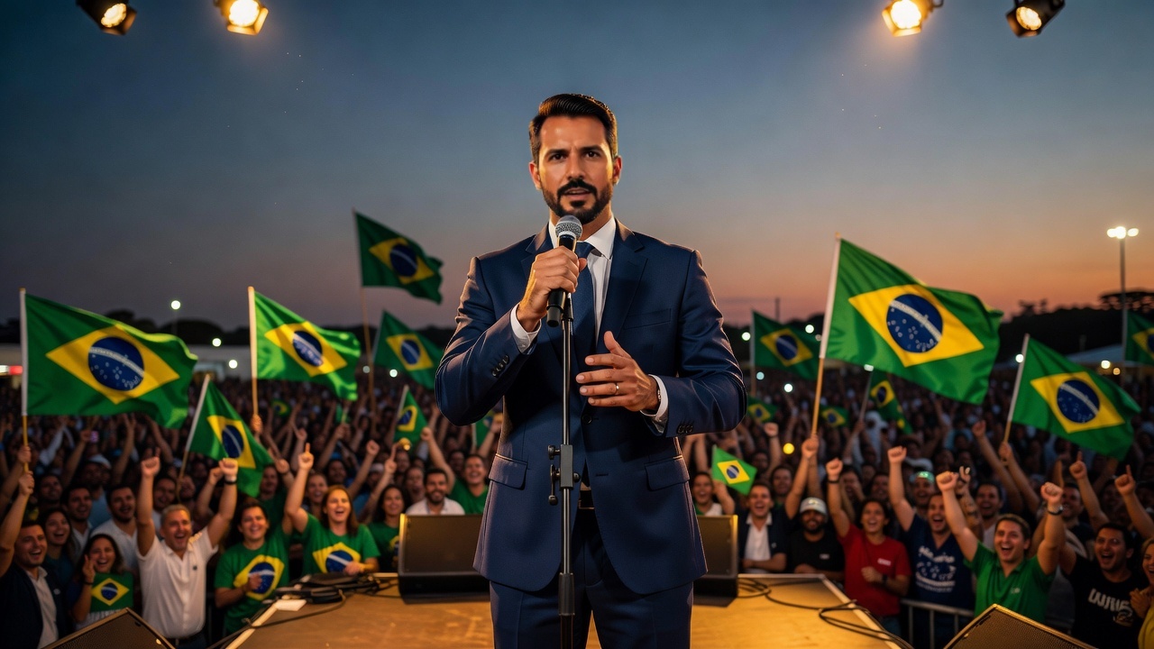 Comício à noite