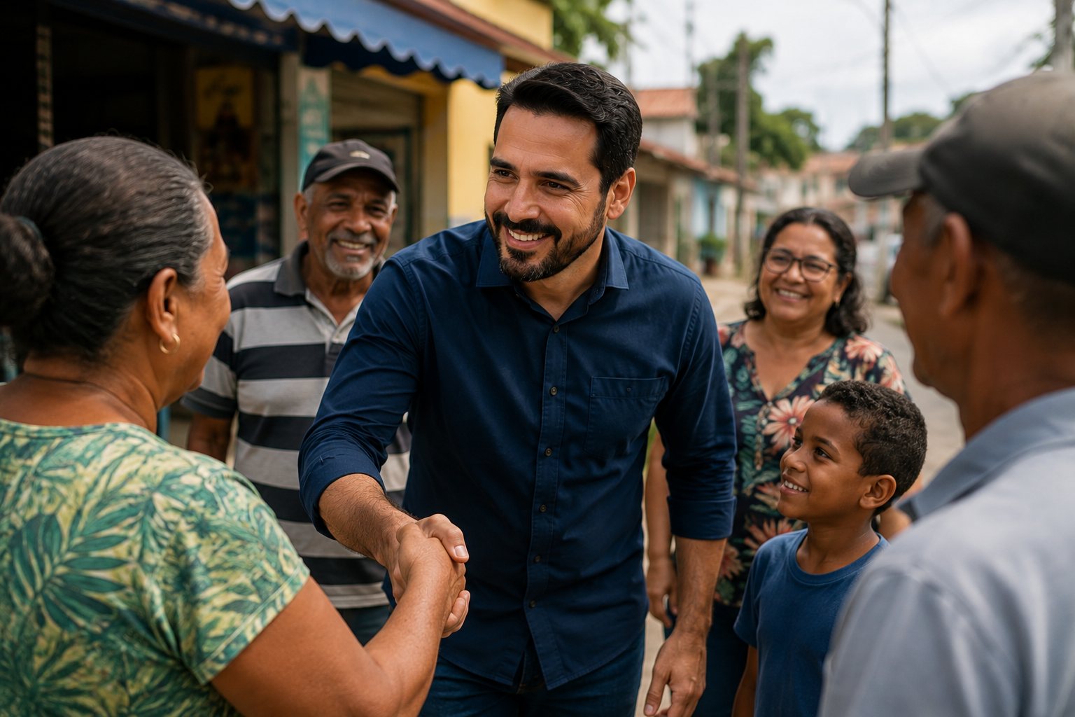 Marcos Oliveira em encontro com eleitores nos bairros